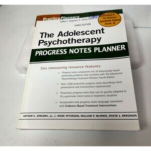 The Adolescent Psychotherapy Progress Notes Planner Arthur Jongsma, 3rd Edition